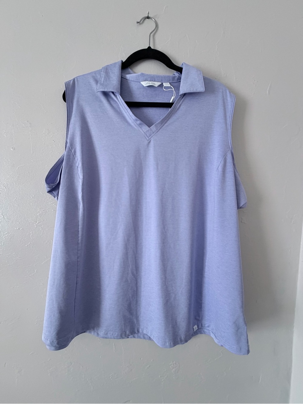 Lady Hagen Collared V-Neck Tank Top - Lavender